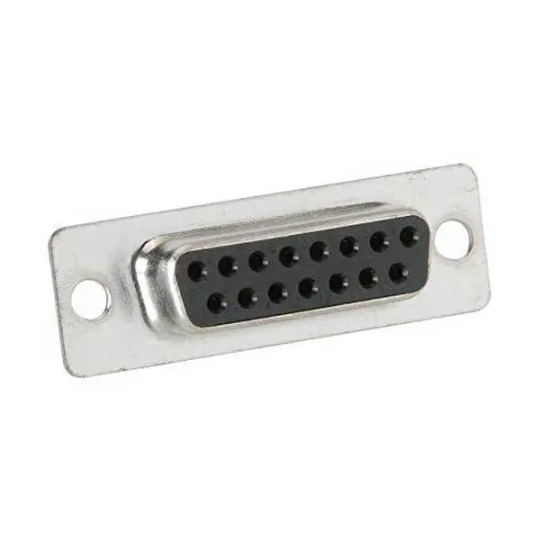 15-Pin Solder-Cup Female D-Sub Connector – VGA/RGB Signal Interface