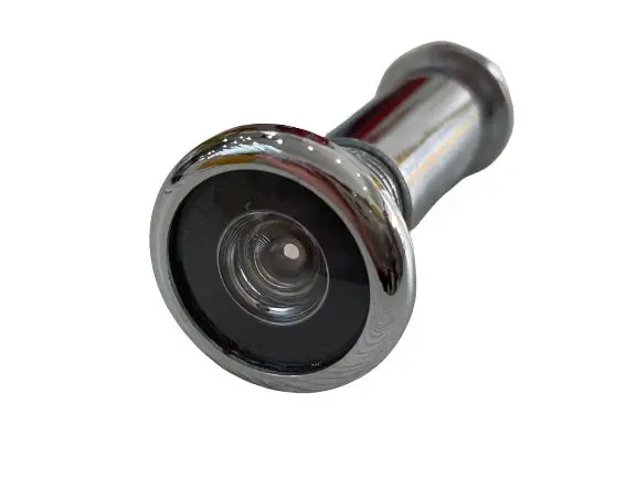 180-Degree Wide-Angle Chrome Door Viewer for Enhanced Security