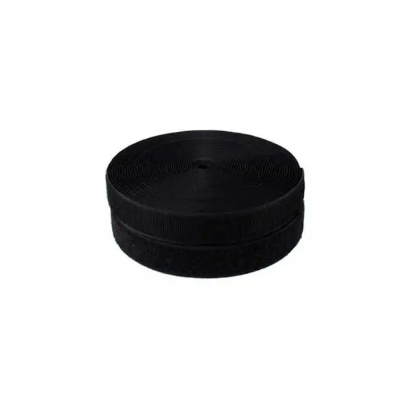 3/8-Inch Black Hook-and-Loop Tape Roll – 25-Yard Length