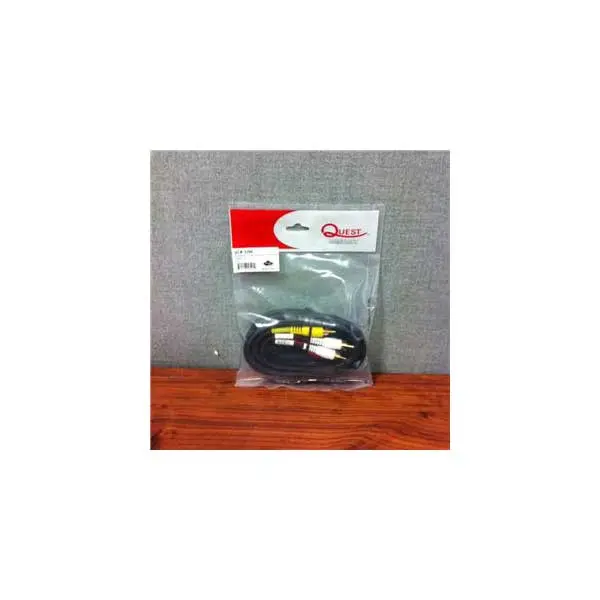 3-Foot RCA Stereo Audio and Composite Video Cable for Short-Run Connections