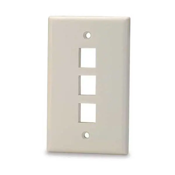 3-Port Low-Profile Wall Plate – Blank or Customizable Keystone Mount