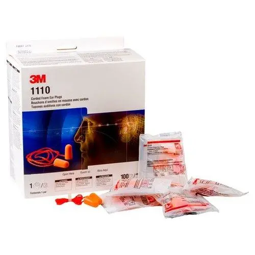 3M 1110 TaperFit Corded Foam Earplugs for Comfortable Hearing Protection