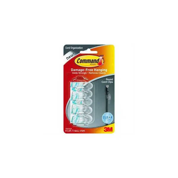 3M Command Clear Round Cord Organizer Clips – Pack of 4