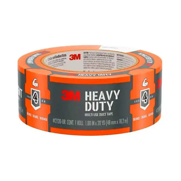 3M Heavy-Duty Duct Tape – Type 4 Multi-Use, 1.88″ × 20 Yards, Orange (2120-OR)