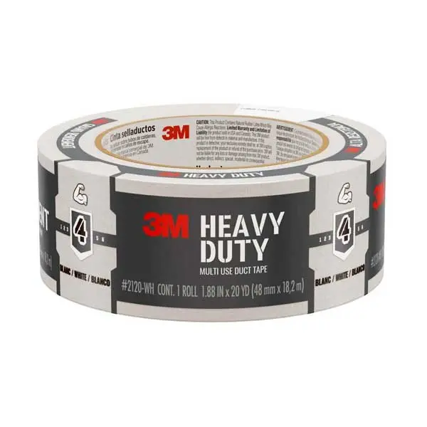 3M Heavy-Duty Duct Tape – Type 4 Multi-Use, 1.88″ × 20 Yards, White (2120-WH)