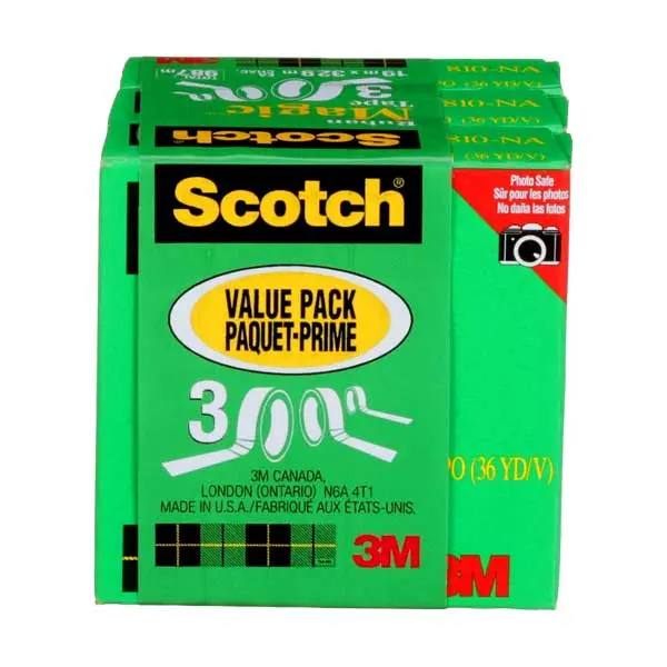 3M Scotch Magic Tape 3-Pack – 3/4″ x 36 Yd Matte Transparent Rolls, Acid-Free 810-3PK