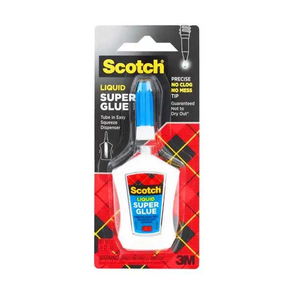 3M Scotch Super Glue Liquid – Precision Applicator Tip, Clog-Resistant Formula, 0.14 oz AD124