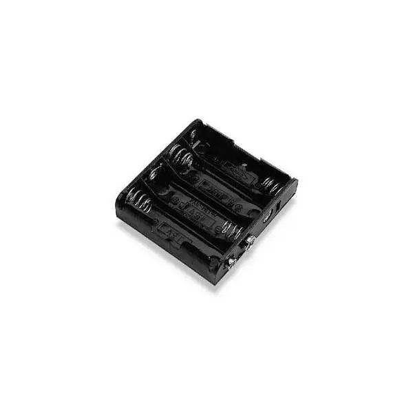 4-AA Plastic Battery Holder with Standard Snap Connector