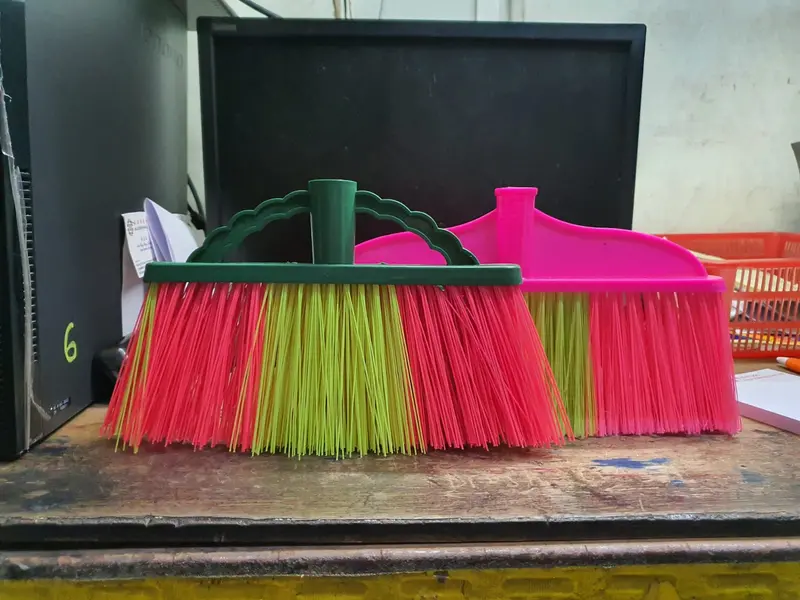 4-Foot Nylon Broom with Dual-Texture Bristles (Hard + Soft)