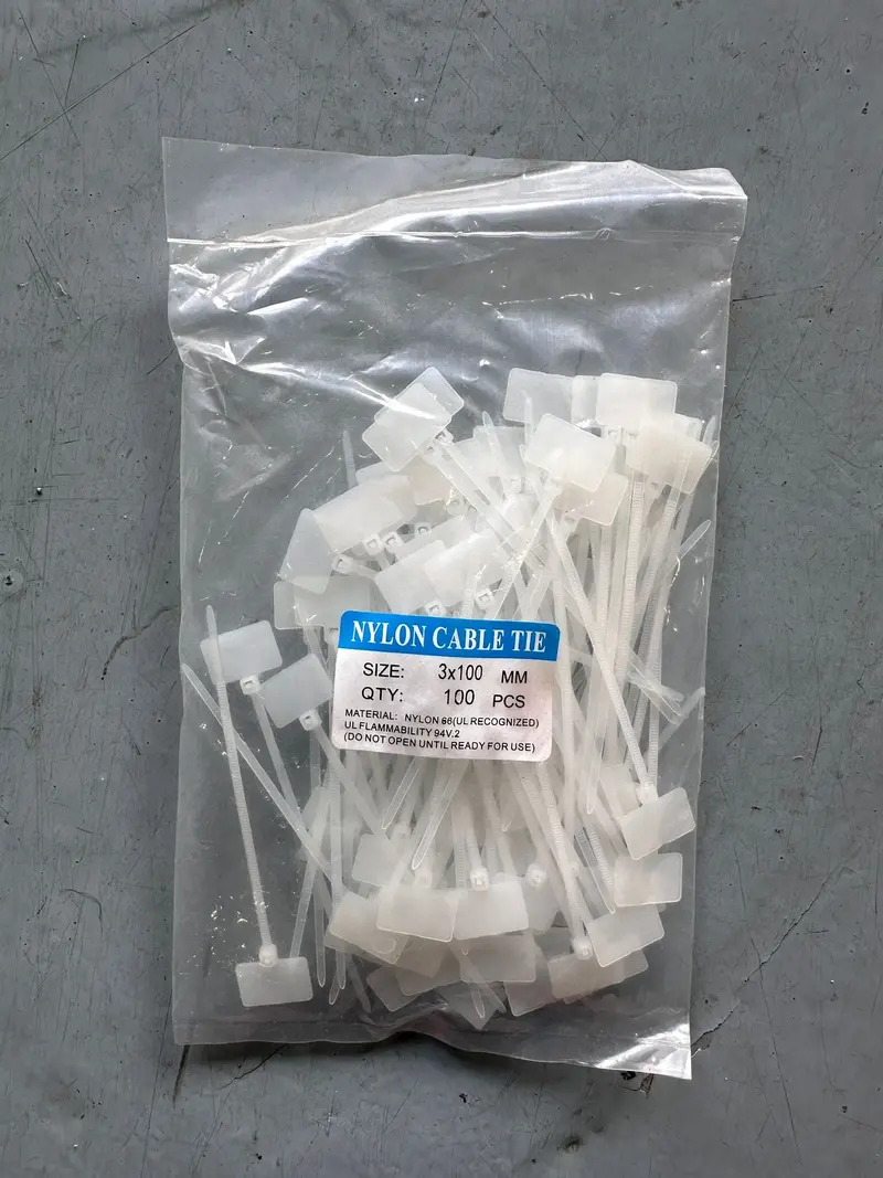 4-Inch Cable Tie Marker Pack — 100 Labels per Packet, Self-Adhesive
