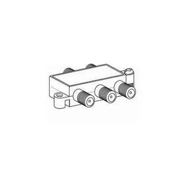 4-Port Coaxial Signal Splitter with Integrated Grounding Block – Gold-Plated
