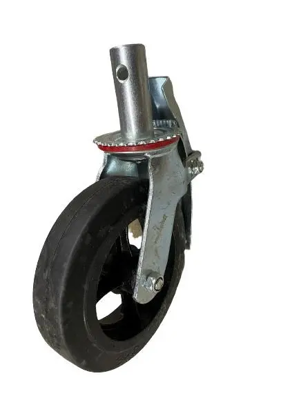 6-Inch and 8-Inch Black Rubber Scaffolding Caster Wheels