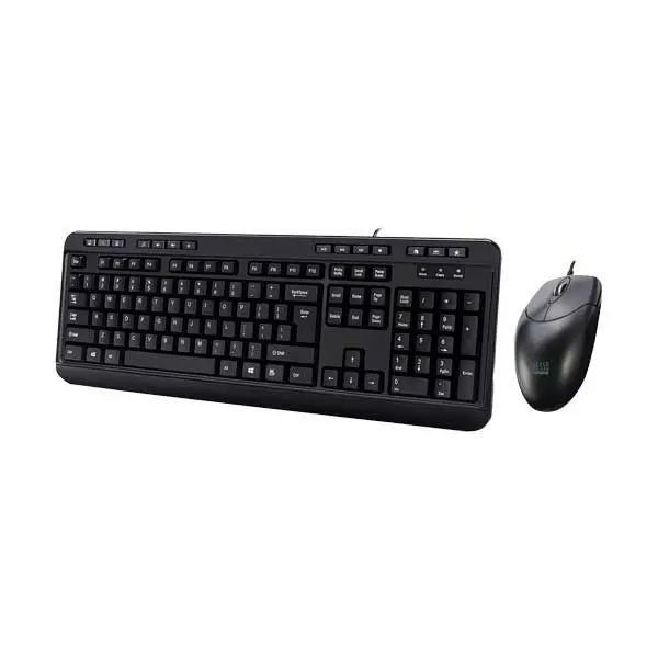 Adesso AKB-132CB – Antimicrobial USB Wired Desktop Keyboard and Mouse Combo for Multimedia Use