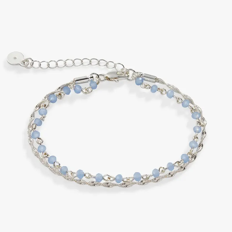 Adjustable Beaded & Chain Bracelet – Mixed-Texture Stackable