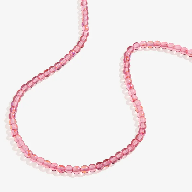 Adjustable Pink Coral Beaded Necklace
