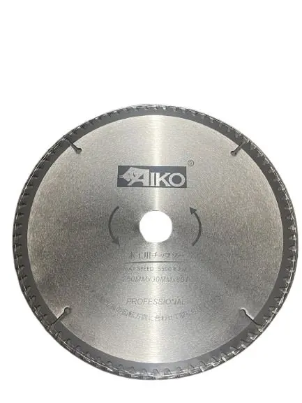 Aiko 10-Inch Professional Wood-Cutting Saw Blade – 255mm Diameter, 25.4mm Arbor, 80 Tooth Design