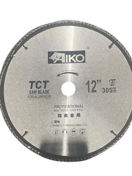 Aiko 12-Inch Heavy-Duty TCT Aluminum Saw Blade – 305mm x 30mm Arbor, 120 Teeth for Industrial Use
