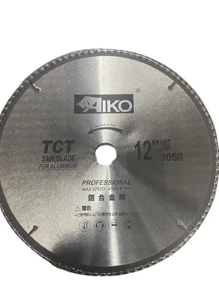 Aiko 12-Inch Tungsten Carbide-Tipped Aluminum-Cutting Saw Blade – 305mm x 30mm Arbor, 100 Teeth