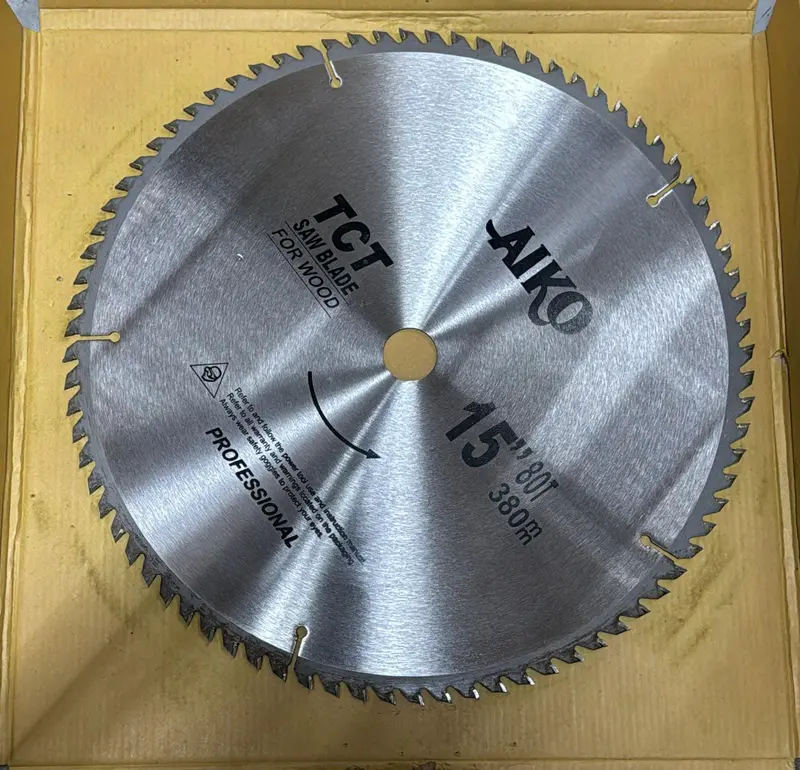 Aiko 15-Inch Professional Wood Blade – 380 mm Diameter, 30 mm Kerf, 80 Teeth | SBA-W38080T