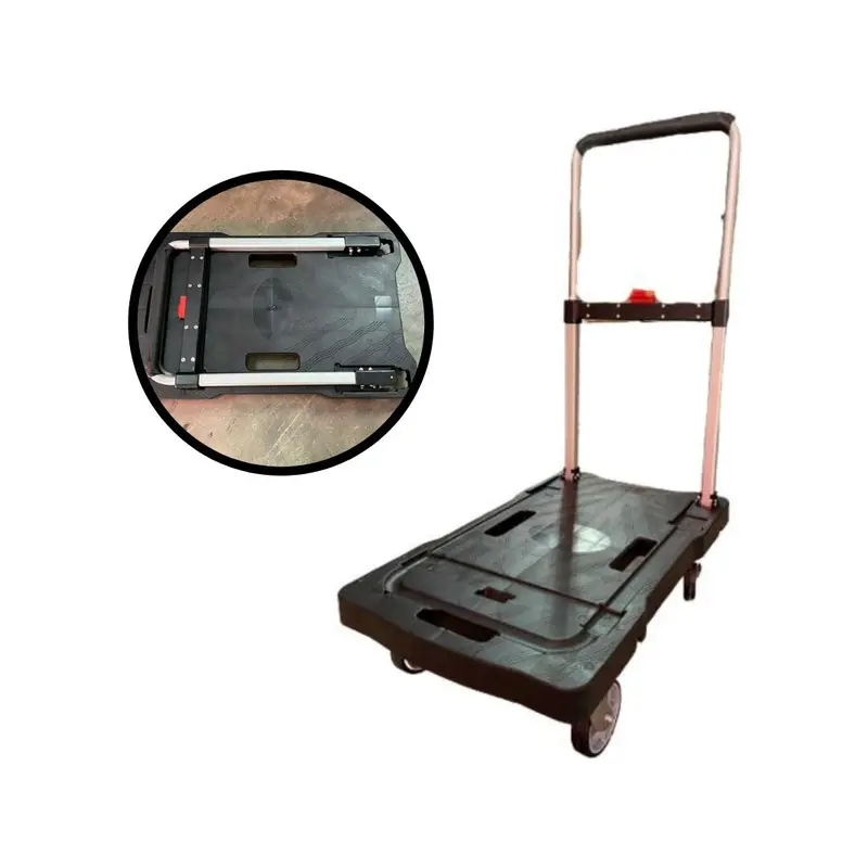 Aiko 150kg Foldable PVC Trolley – Silent Operation, Black Frame