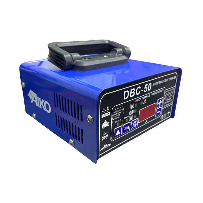 Aiko BCG-DBC-50-MY Smart Car Battery Charger – 50A Output, Dual 12V/24V Support, Includes 1.5M Power and Clamp Cables
