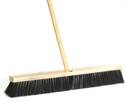 Aiko BROOM-B24 24-Inch Road Sweeper Brush – Stiff Black Bristles, Ergonomic Wooden Handle | BROOM-B24