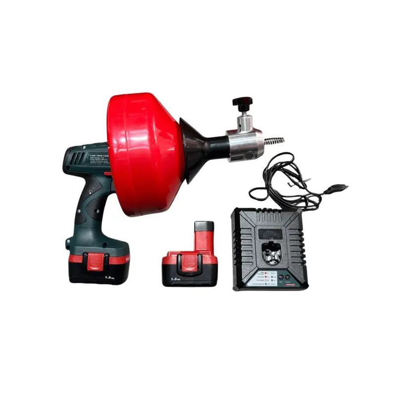 Aiko D-62B Cordless Drain Auger – 14.4V, 8mm Cable × 10.7m with Battery & Charger