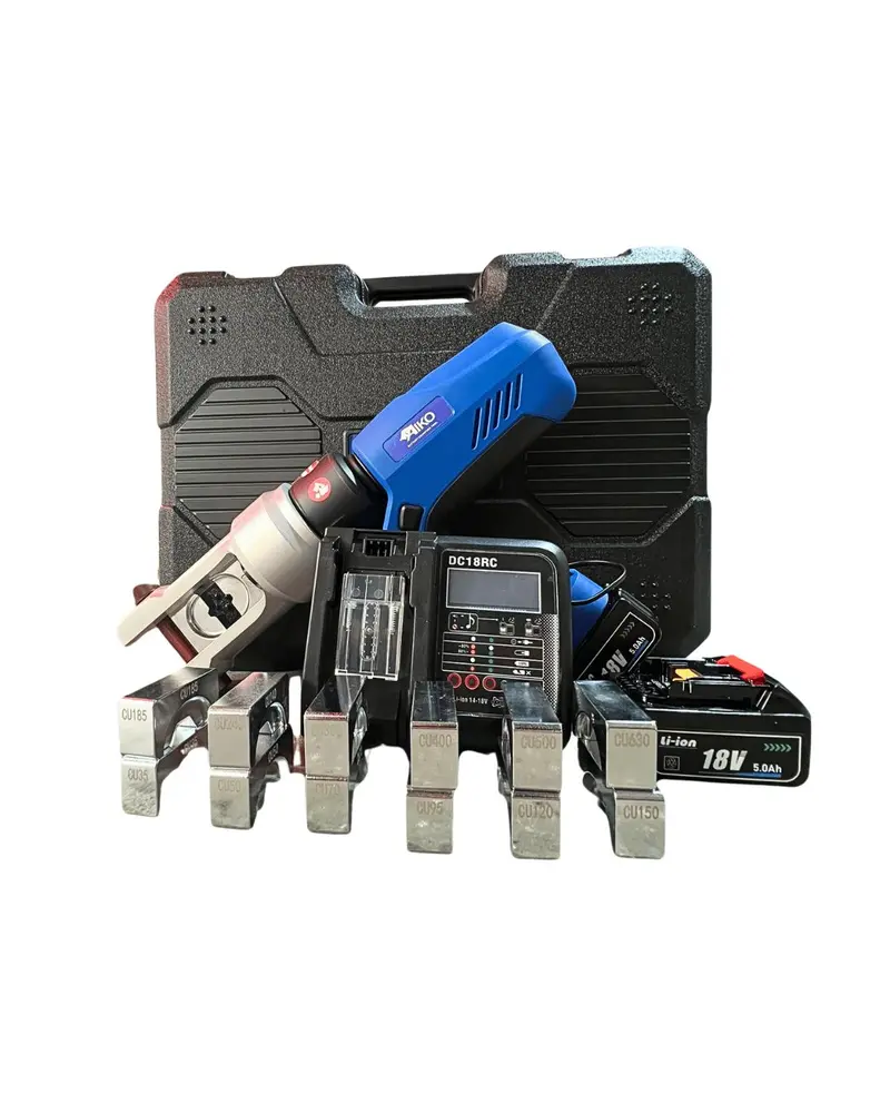 Aiko EBS-630U Cordless Crimping Tool – 18V Battery-Operated Terminal Compressor, Model EBS-630U