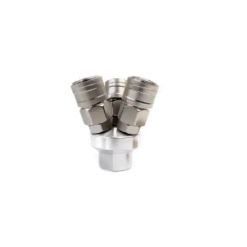 Aiko QC-R3-QR Round 3-Way Quick Coupling — Fast-Release Fitting for Fluid Transfer Systems