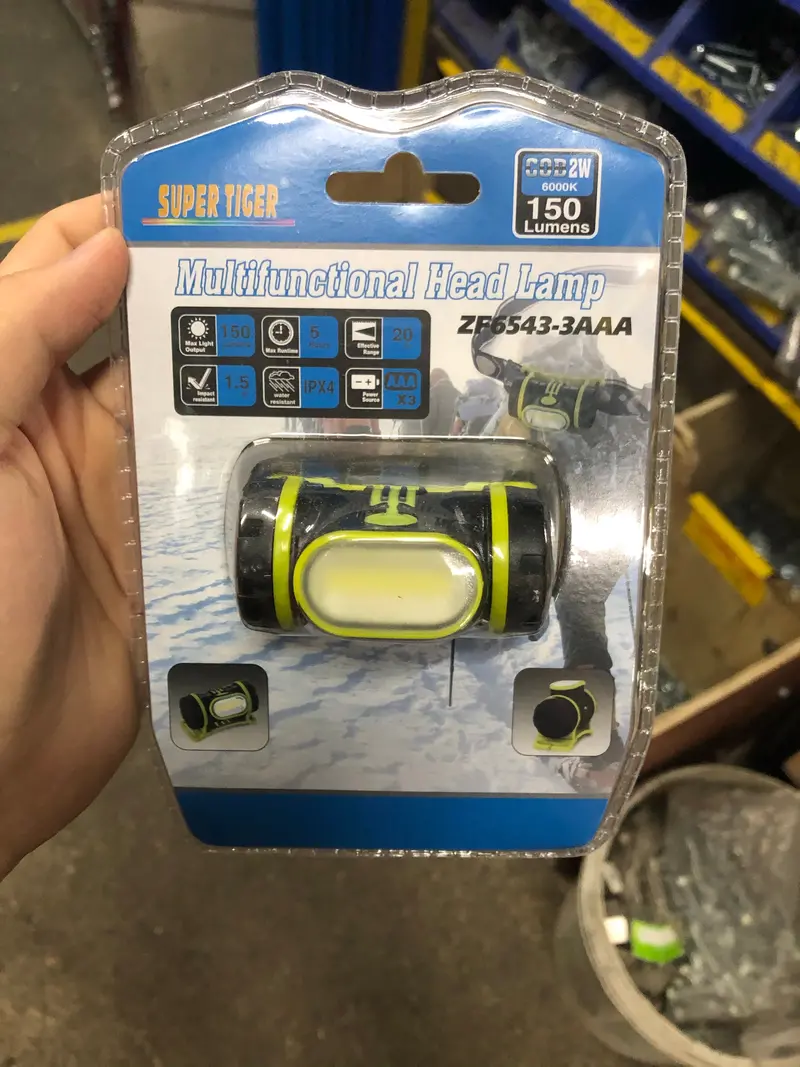 Aiko Super-Tiger 150-Lumen Rechargeable Headlamp – LED-ZF6543 (3x AAA)