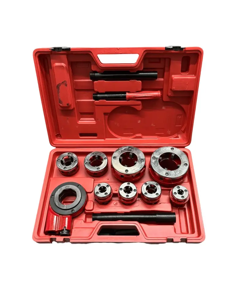 Aiko TM-WT0320-NPT Manual Ratchet Die Stock Set – NPT Threads from 3/8″ to 2″, 8-Piece Kit