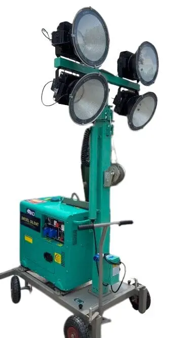 Aiko Tower Light System – Integrated 5kW Generator + Quad 200W Round LED Array (Model: CNZM-12-2004)