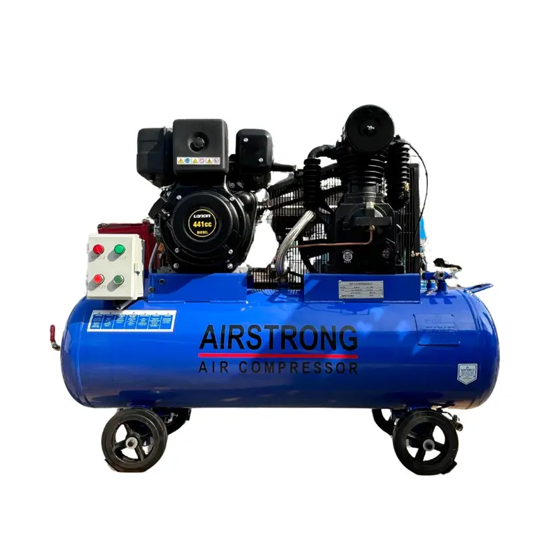 Airstrong ASTS55U-180-186D Diesel Air Compressor – 10 HP, 180L Two-Stage Unit with Loncin L186E Engine