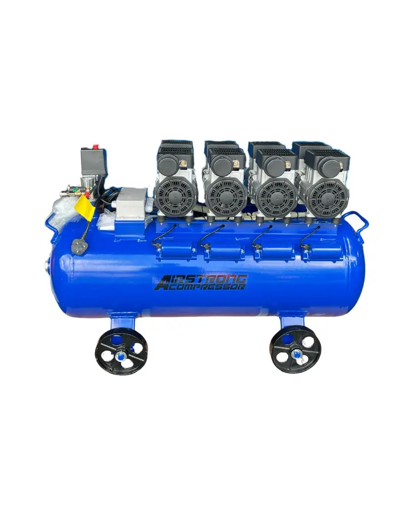 Airstrong GDG50-4-ASME Oil-Free Silent Air Compressor – 5 HP, 100L Tank, Quad-Pump Head Design