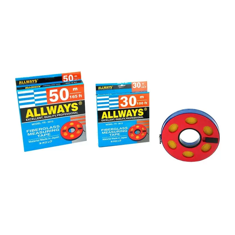 Allways Fiberglass Measuring Tape – 30m or 50m Durable Retractable Tape Measure | MT2-FR