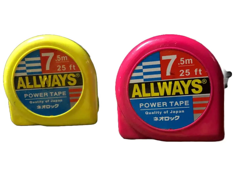 Allways MT2-AW0075 7.5m × 1″ Heavy-Duty Measuring Tape – Reinforced Blade & Belt Clip
