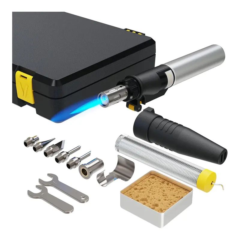 Altex Preferred 13-Piece Butane Soldering Kit – 125W with 7 Interchangeable Tips