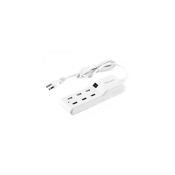 Aluratek 6-Port USB Charging Station – Wall-Mountable, Surge-Protected Power Hub