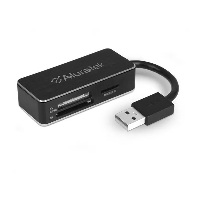 Aluratek AUCR200 USB 2.0 Card Reader – microSD & miniSD Compatible, Portable Design