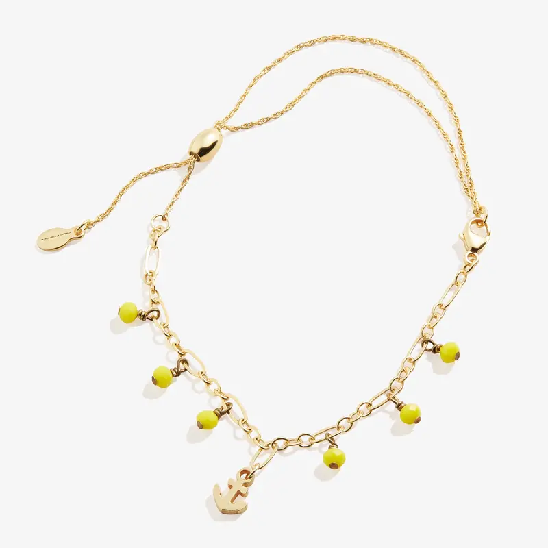 Anchor Beaded Pull-Chain Anklet – Nautical Accent