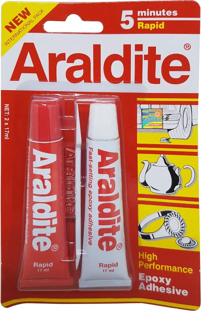 Araldite Red Rapid 5-Minute Epoxy Adhesive – High-Strength Structural Bonding (Model ARALDITE-RED)