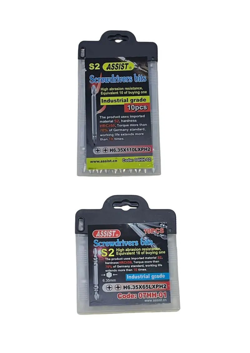 Assist Power PH2 Phillips Bit Set – 65mm & 110mm Options for Power Screwdrivers | Model PB4-AS