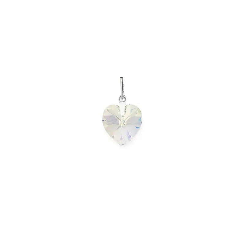 Aurora Borealis Heart Crystal Pendant Charm