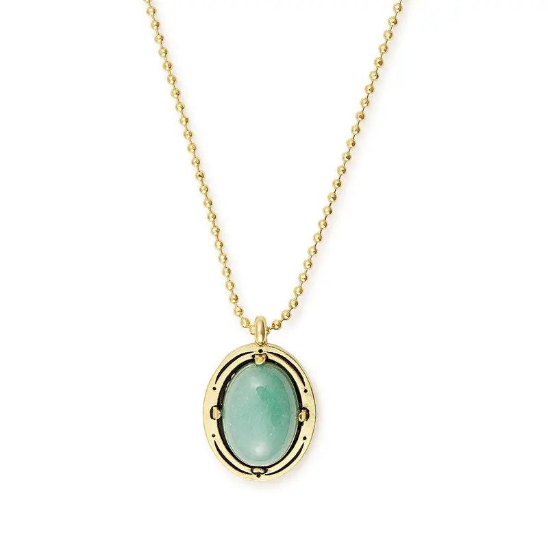 Aventurine Stone Pendant Necklace – Green Healing Gemstone