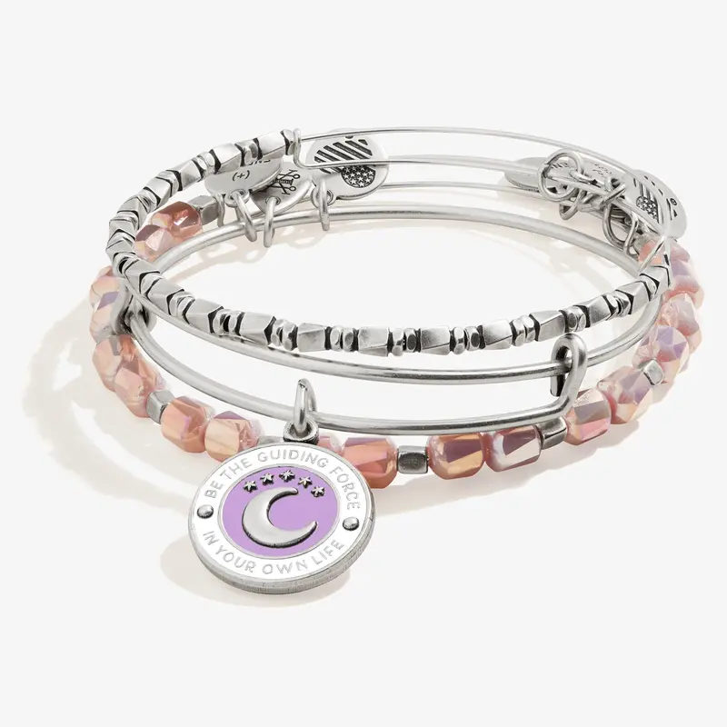 ‘Be the Guiding Force’ Inspirational Charm Bangle Set (3-Piece)
