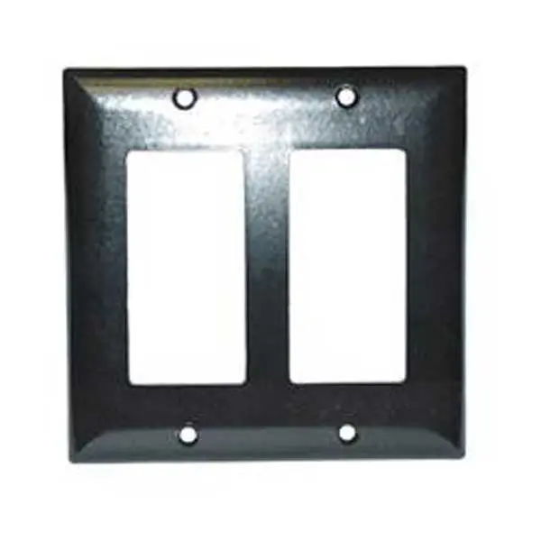 Black 2-Gang Designer Wall Plate Cover