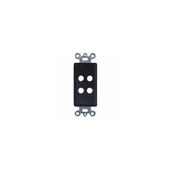 Black 4-Hole Custom Wall Plate Insert – Streamlined Panel Layout