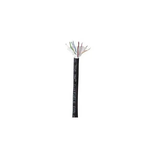 Black Direct-Burial Cat5e Cable – 24 AWG, 4-Pair, 350 MHz, Sold by the Foot