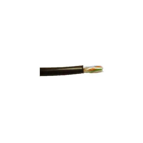 Black Gel-Filled Direct-Burial Cat5e Cable – 24 AWG, 4-Pair, 350 MHz, 1000 ft Spool