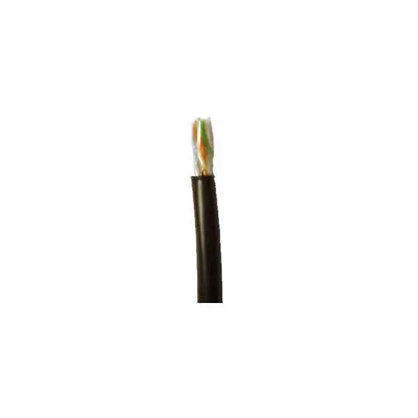 Black Gel-Filled Direct-Burial Cat5e Cable – 24 AWG, 4-Pair, 350 MHz, Sold by the Foot